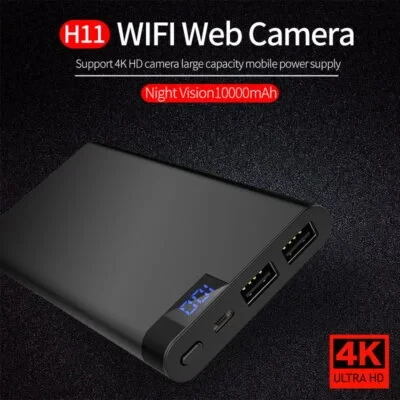 4K HD Wi-Fi Power Bank Hidden Spy Camera with Audio & Night Vision Live Video 4 Hours Battery Backup Recorder