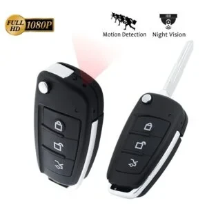 HD 1080P Mini Car Key Camera Video Spy Camera with IR Night Vision & Motion Detection, Portable Small Recording Device for Indoor and Outdoor