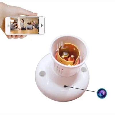WiFi Spy Bulb Holder Camera Hidden Security Cam, Live Monitoring Spy Camera, Bulb Holder Hidden Camera
