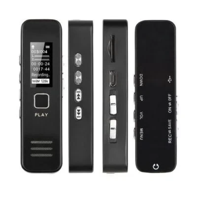 Mini Digital Voice Recorder with 32GB SD Card, Built-in Speaker, Professional Audio Recorder With 20 Hours Long Battery Backup, MP3 Player Dictaphone Voice Recording Device Microphone Sound Recorder
